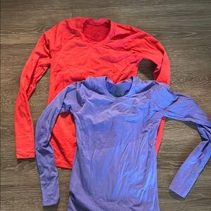 OiselleRed and Purple Long Sleeve Running Shirts